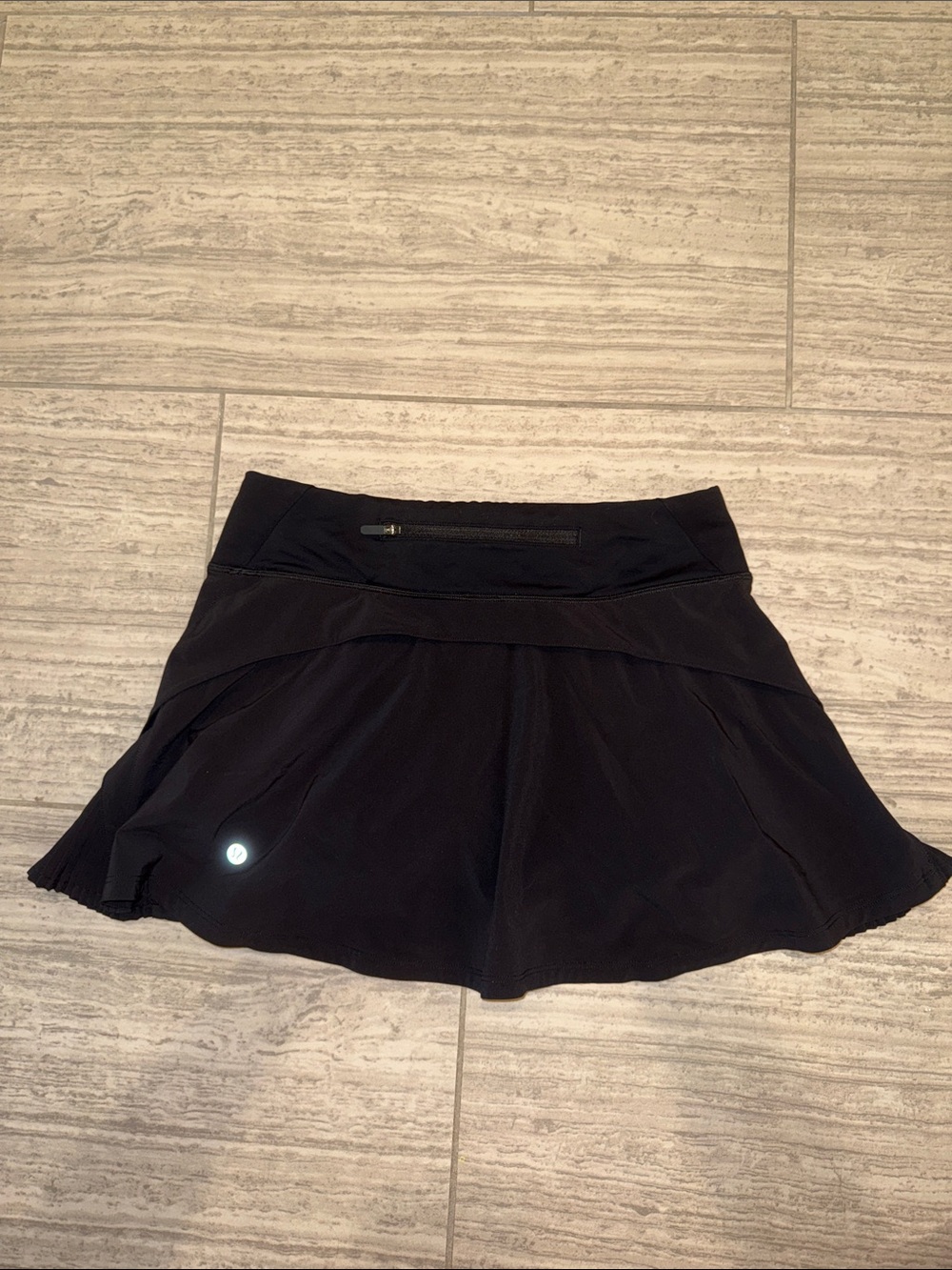 lululemon athletica Black Athletic Mini Skirt with Pleated Side Panels - Picture 2 of 5